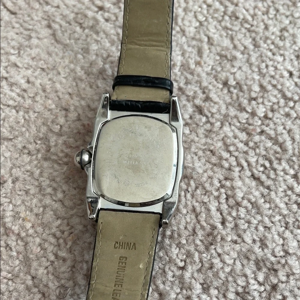 Elegant Black Leather Women's Watch